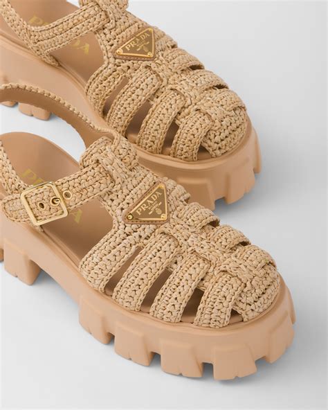 prada monolith crochet cage sandals|prada monolith crochet sandals.